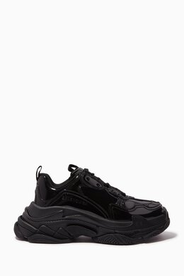 Balenciaga: Чёрные кроссовки Triple S