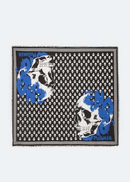 Alexander McQueen: Чёрный шарф  Biker Skull