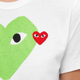 Comme Des Garçons Play: Белая футболка  Double Heart