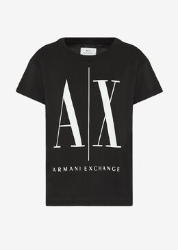 Armani Exchange: Чёрная футболка  Icon