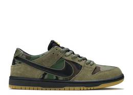 Nike: Зелёные кроссовки  Dunk Low Pro SB