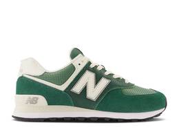 New Balance: Зелёные кроссовки  574