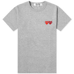 Comme Des Garçons Play: Серая футболка  Double Heart