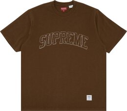 Supreme: Коричневая футболка 