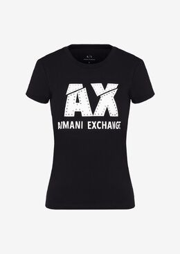 Armani Exchange: Чёрная футболка 