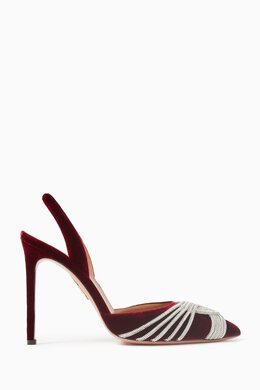 Aquazzura: Бордовые туфли