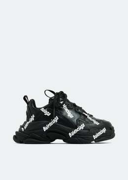 Balenciaga: Чёрные кроссовки  Triple S