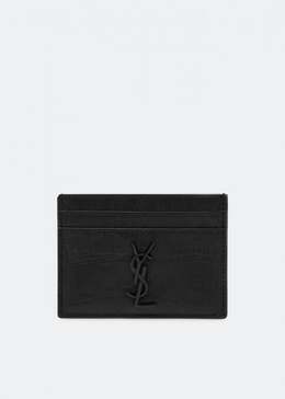 Saint Laurent: Чёрный картхолдер Monogram