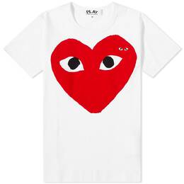 Comme Des Garçons Play: Белая футболка  Double Heart