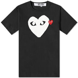 Comme Des Garçons Play: Чёрная футболка  Double Heart