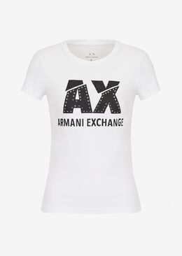 Armani Exchange: Белая футболка 