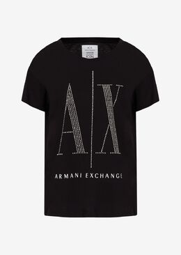 Armani Exchange: Чёрная футболка  Icon