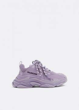 Balenciaga: Фиолетовые кроссовки  Triple S