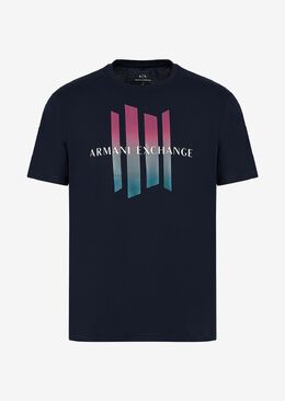 Armani Exchange: Синяя футболка