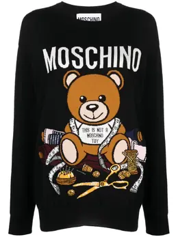 Moschino: Трикотажный свитер Teddy Bear