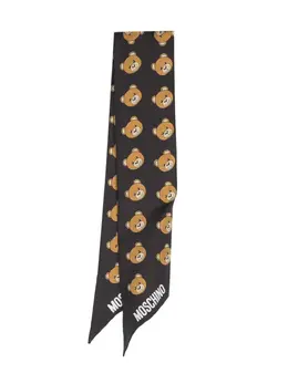 Moschino: Шарф  Teddy Bear с принтом