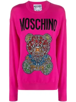 Moschino: Трикотажный свитер Teddy Bear