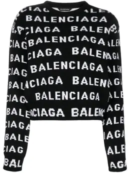 Balenciaga: Чёрный свитер  Crew