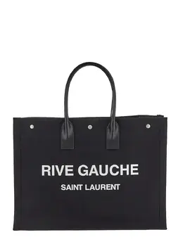 Saint Laurent: Чёрная сумка-шоппер Rive Gauche