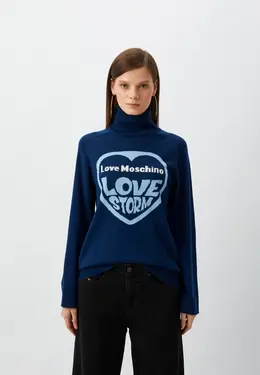 Love Moschino: Синий свитер