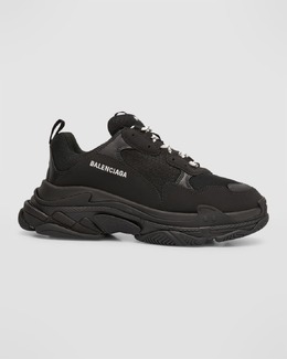 Balenciaga: Чёрные кроссовки  Triple S