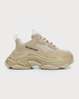 Balenciaga: Бежевые кроссовки  Triple S