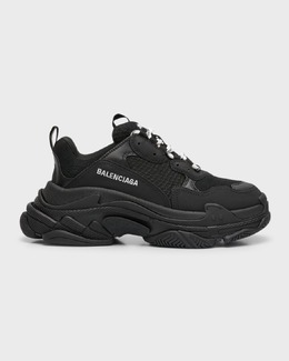 Balenciaga: Чёрные кроссовки  Triple S