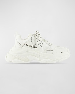 Balenciaga: Белые кроссовки  Triple S