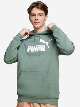 PUMA: Зелёная толстовка Ess