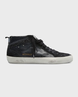 Golden Goose: Чёрные кроссовки  Mid Star