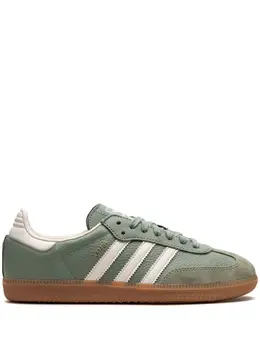 adidas: Зелёные кроссовки  Samba