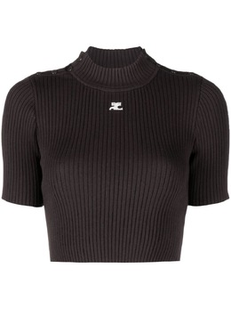 Courrèges: Коричневый топ 