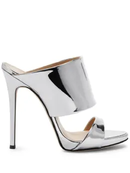 Giuseppe Zanotti: Серебристые сандалии  Andrea