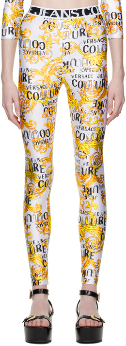 Versace Jeans Couture: Белые легинсы 