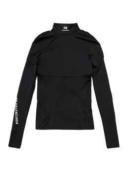 Balenciaga: Чёрный топ Sporty B