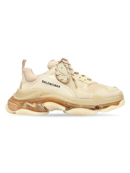 Balenciaga: Бежевые кроссовки Triple S