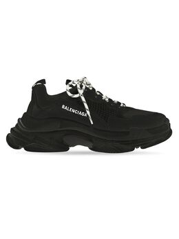 Balenciaga: Чёрные кроссовки Triple S