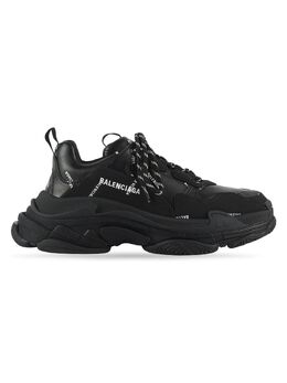 Balenciaga: Чёрные кроссовки Triple S