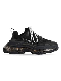 Balenciaga: Чёрные кроссовки Triple S