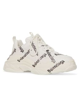 Balenciaga: Белые кроссовки Triple S