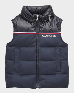 Moncler: Синий жилет 