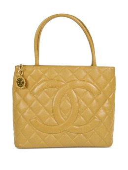 CHANEL Pre-Owned: Бежевая сумка-шоппер 