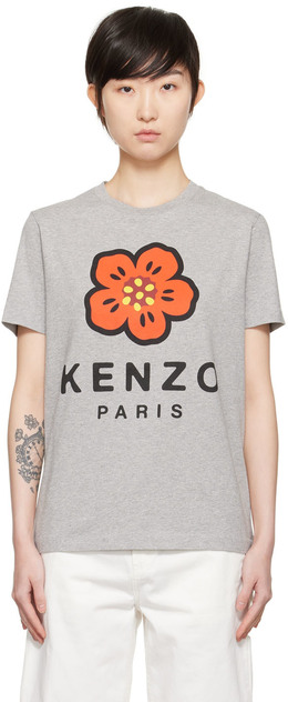 Kenzo: Серая футболка Paris