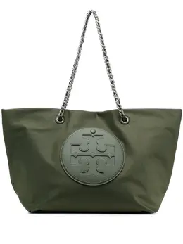 Tory Burch: Зелёная сумка-шоппер  Ella