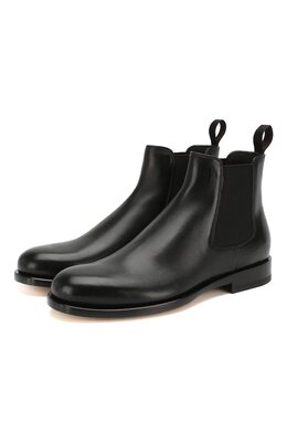 Santoni: Чёрные ботинки