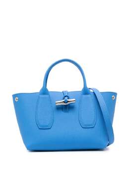 Longchamp: Голубая сумка-шоппер  Roseau