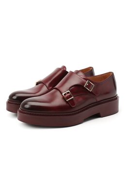 Santoni: Бордовые лоферы