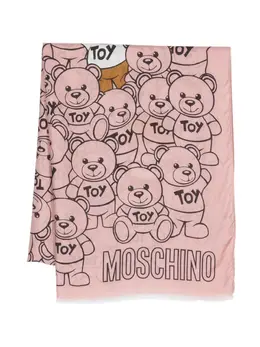 Moschino: Шарф Teddy Bear с принтом