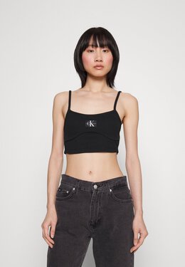 Calvin Klein Jeans: Чёрный топ 