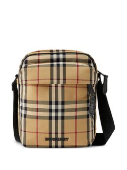 Burberry: Бежевая сумка Vintage Check